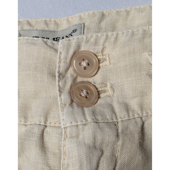 GUESS JEANS Linen Bermuda Shorts Natural Beige - Women Small - Picture 9 of 16